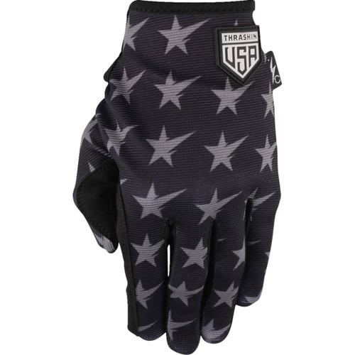 Thrashin Supply CO. #SV1-13-11 - Stars & Bolts Stealth Gloves - Black/Gray - XL