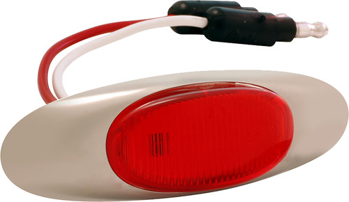 Grote 47952 - Micronova Oval Led Red W/Chrome Bezel