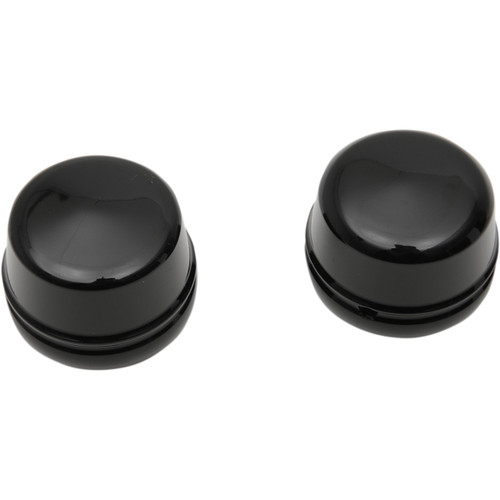 Drag Specialties - Axle Caps - Black - Front - Pair - '00-'07 FLT