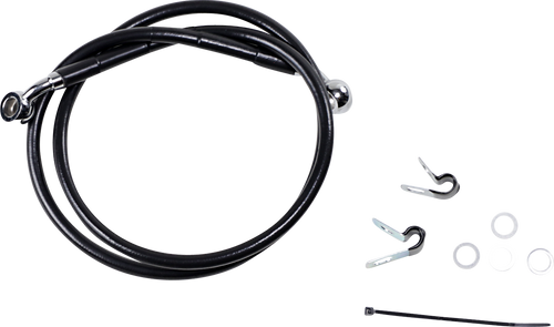 Drag Specialties #660310-BLK - Brake Line - Front (Upper) - Black