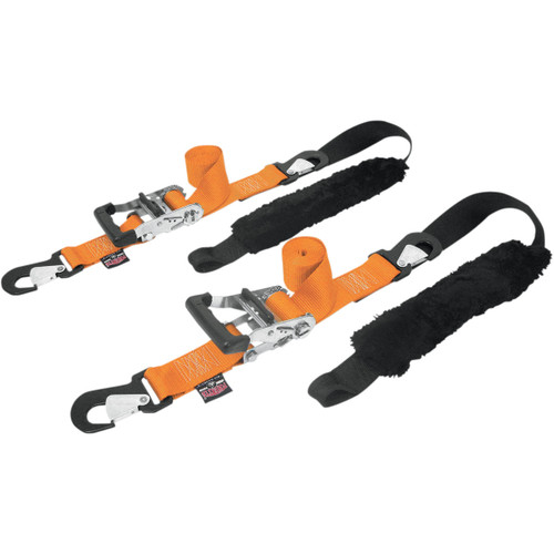 Powertye MFG. #32529-S - Big Daddy Tie-Downs - 2" - 2 Snap-hook Ends - Sewn-in Soft-Tye - Orange