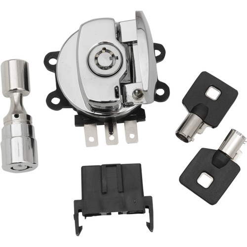 Drag Specialties - Side Hinge Ignition Switch with Fork Lock - Chrome