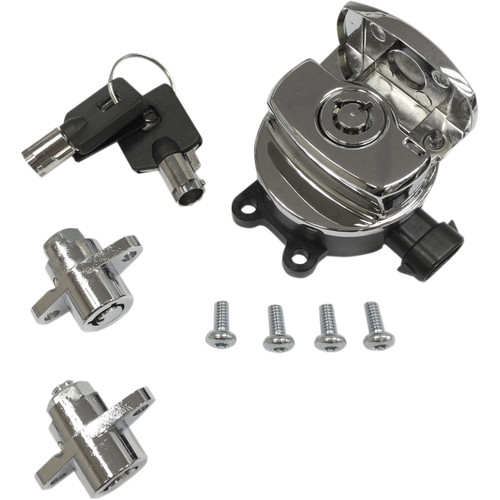 Drag Specialties - Side Hinge Ignition Switch with Saddlebag Lock - Chrome