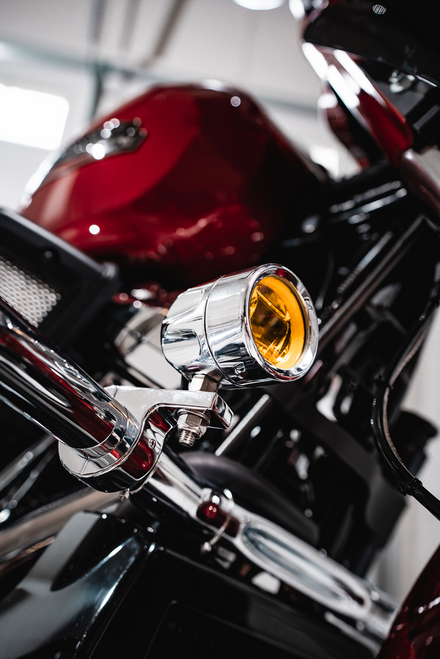 Custom Dynamics #PB-FOG-UNV-YC - Fog Light - Chrome - Yellow Lens - Universal