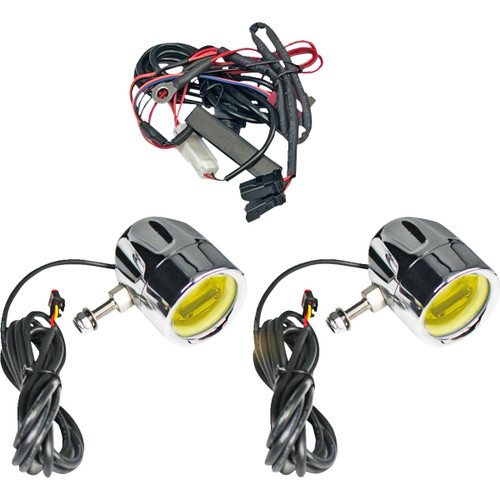 Custom Dynamics #PB-FOG-UNV-YC - Fog Light - Chrome - Yellow Lens - Universal