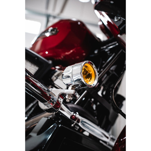 Custom Dynamics #PB-FOG-UNV-YC - Fog Light - Chrome - Yellow Lens - Universal