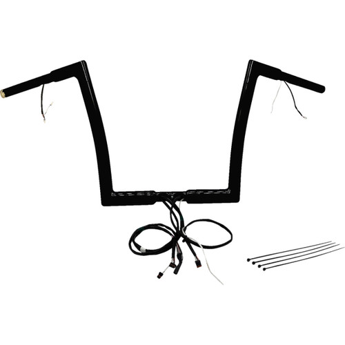 FAT Baggers INC. #701912-B - EZ Install Wired 1-1/4" Flat Top Handlebar Kit - 12" - Black