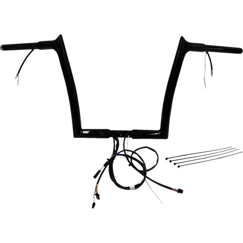 FAT Baggers INC. #901912-B - EZ Install Wired 1-1/4" Pointed Top Handlebar Kit - 12" - Black