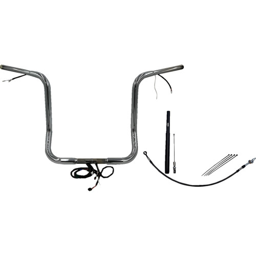 FAT Baggers INC. #912516 - EZ Install Wired 1-1/4" Round Top Handlebar Kit - 16" - Chrome