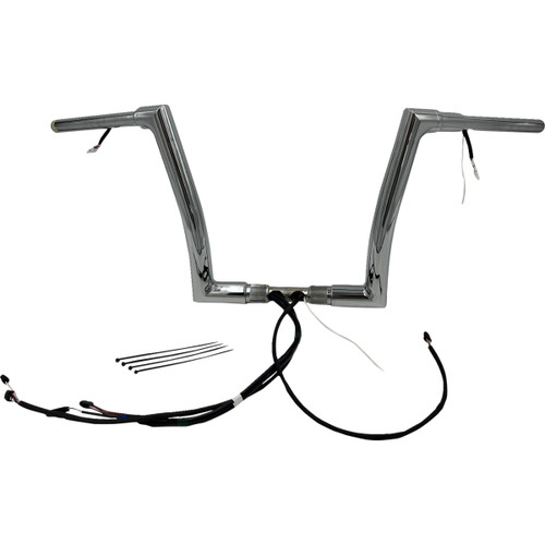 FAT Baggers INC. #602312 - EZ Install Wired 1-1/2" Flat Top Handlebar Kit - 12" - Chrome