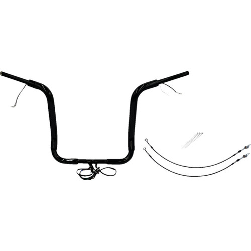 FAT Baggers INC. #801516-B - EZ Install Wired 1-1/2" Round Top Handlebar Kit - 16" - Black