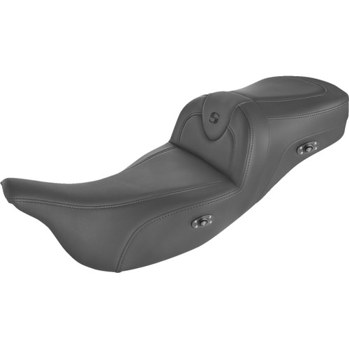Saddlemen #808-07B-187THCT - Heated RoadSofa™ Seat - Without Backrest - Black w/ Black Stitching - FL '09-'24
