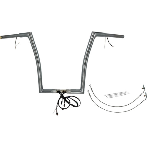 FAT Baggers INC. #701916 - EZ Install Wired 1-1/4" Flat Top Handlebar Kit - 16" - Chrome