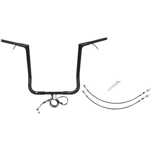 FAT Baggers INC. #701216-B - EZ Install Wired 1-1/4" Flat Top Handlebar Kit - 16" - Black