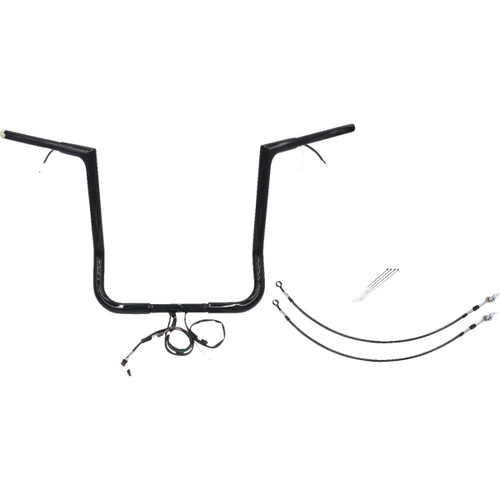FAT Baggers INC. #702216-B - EZ Install Wired 1-1/4" Flat Top Handlebar Kit - 16" - Black