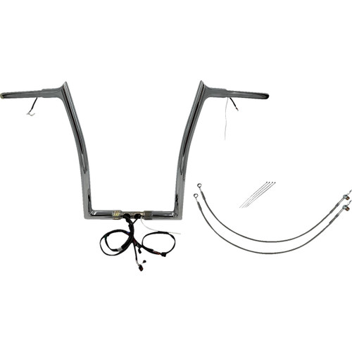 FAT Baggers INC. #901916 - EZ Install Wired 1-1/4" Pointed Top Handlebar Kit - 16" - Chrome