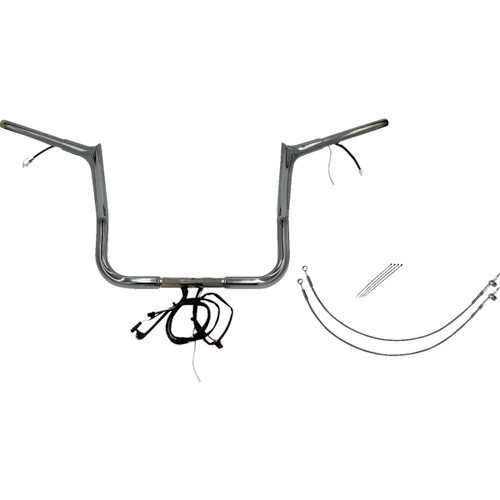 FAT Baggers INC. #901212 - EZ Install Wired 1-1/4" Pointed Top Handlebar Kit - 12" - Chrome