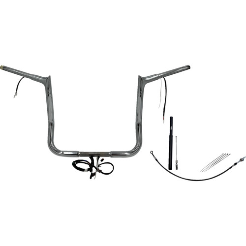 FAT Baggers INC. #912014 - EZ Install Wired 1-1/4" Pointed Top Handlebar Kit - 14" - Chrome