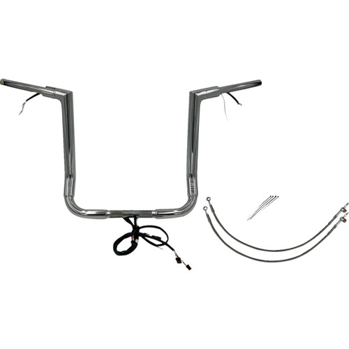FAT Baggers INC. #601216 - EZ Install Wired 1-1/2" Flat Top Handlebar Kit - 16" - Chrome
