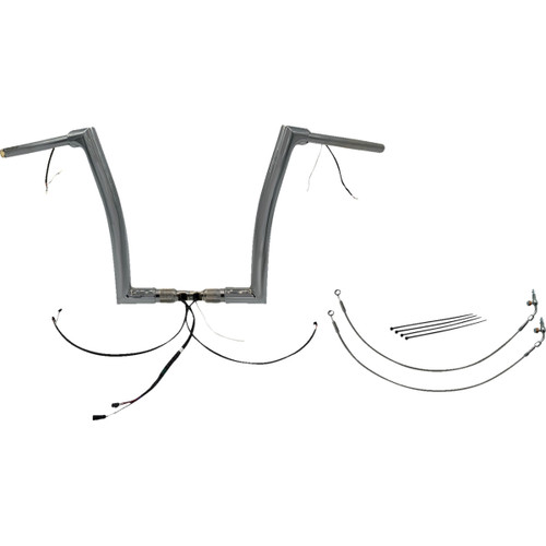 FAT Baggers INC. #601314 - EZ Install Wired 1-1/2" Flat Top Handlebar Kit - 14" - Chrome