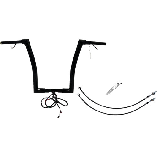 FAT Baggers INC. #601316-B - EZ Install Wired 1-1/2" Flat Top Handlebar Kit - 16" - Black