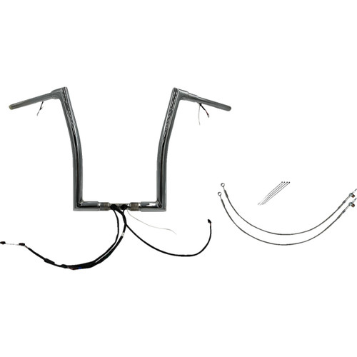FAT Baggers INC. #602316 - EZ Install Wired 1-1/2" Flat Top Handlebar Kit - 16" - Chrome