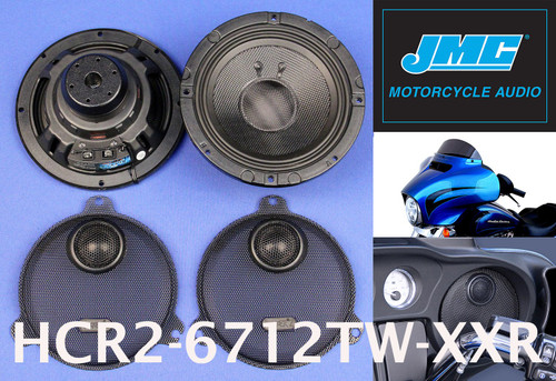 JMC ROKKER-2 6.71 Fairing Speaker Kit w-Grill-Tweeter 14-23 Harley StreetGlide 14-24 Ultra-CVO-Tri-Glide