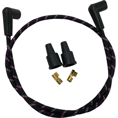 Drag Specialties - Plug Wires - Braided - Black/Pink