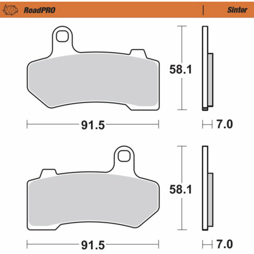 Moto-master #412201-PU - Brake Pads - Sintered Series