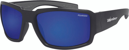 Bomber BG111-BM - Boogie Bomb Eyewear Matte Black W/Blue Mirror Polarized