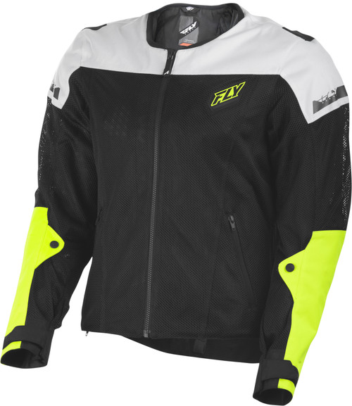 Fly Racing #6179 477-4075~4 - Flux Air Mesh Jacket Black/Hi-Vis Lg