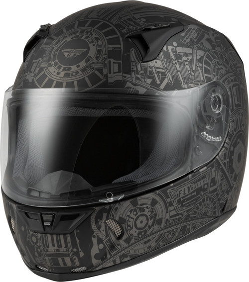 Fly Racing 73-8382L - Revolt Matrix Helmet Matte Grey/Black Lg