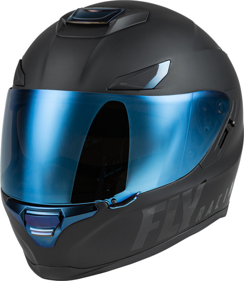 Fly Racing 73-8396S - Sentinel Recon Helmet Matte Black/Blue Chrome Sm