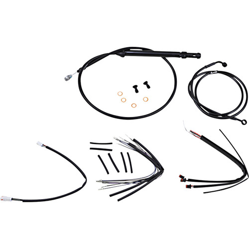 Burly Brand #B30-1246 - Handlebar Cable/Brake Line Kit for Burly Ape Handlebars - 14" Gorilla - FLSL - Black