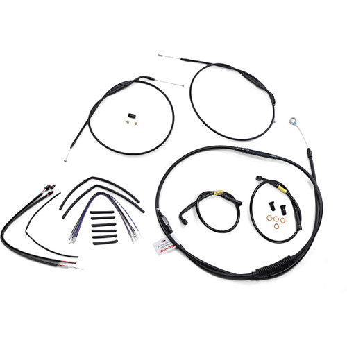 Burly Brand #B30-1215 - Handlebar Cable and Brake Line Kit for Wide Glide Gorilla Handlebars - 14"