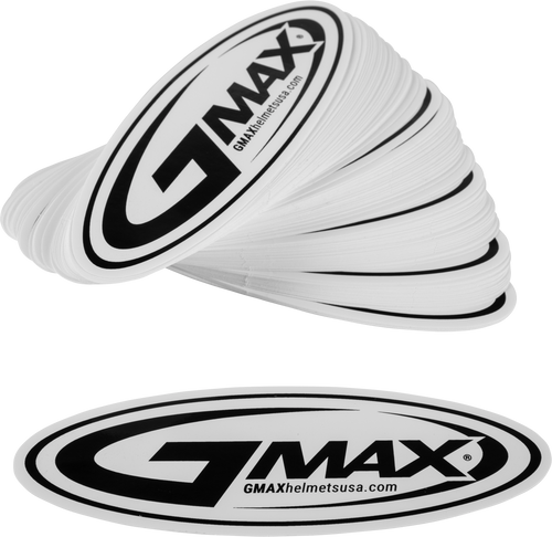 Gmax 72-9985 - Sticker Gmax Helmets Logo Black/White 5" 100/Pk