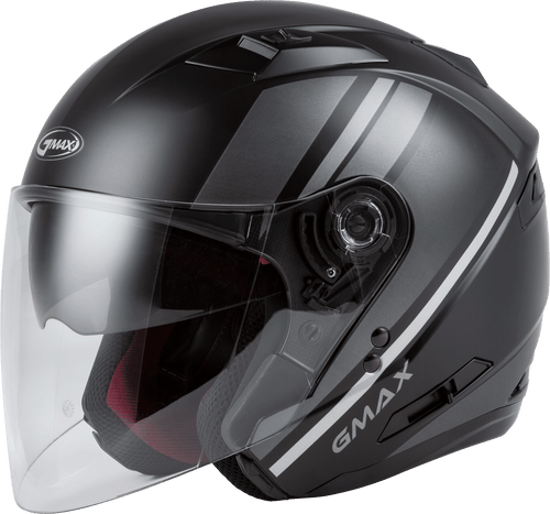 Gmax O1776816 - Of-77 Open-Face Reform Helmet Matte Black/Silver Lg