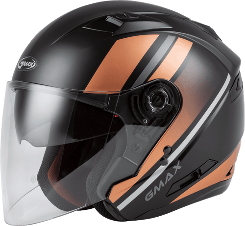 Gmax O1776386 - Of-77 Open-Face Reform Helmet Matte Black/Copper/Silver Lg