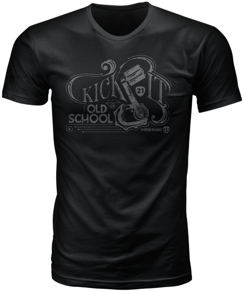 Highway 21 489-2002L - Old School Tee Black Lg