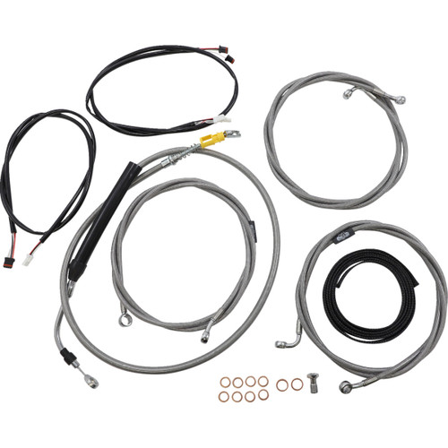 LA Choppers #LA-8056KT3-13 - Complete Plug-and-Play Cable Kit - 12" - 14" Handlebars - '21-'22 FLH - ABS - Stainless