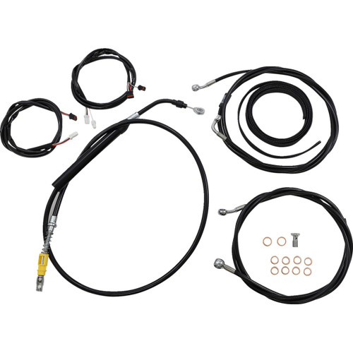 LA Choppers #LA-8056KT3-13B - Complete Plug-and-Play Cable Kit - 12" - 14" Handlebars - '21-'22 FLH - ABS - Black