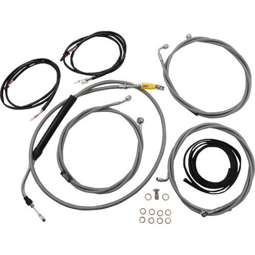 LA Choppers #LA-8056KT3-19 - Complete Plug-and-Play Cable Kit - 18" - 20" Handlebars - '21-'22 FLH - ABS - Stainless