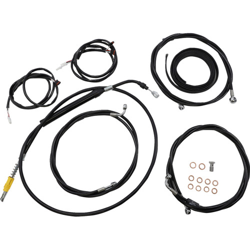 LA Choppers #LA-8056KT3-19B - Complete Plug-and-Play Cable Kit - 18" - 20" Handlebars - '21-'22 FLH - ABS - Black