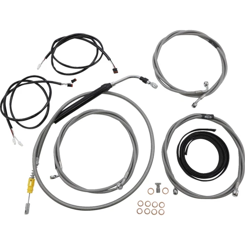 LA Choppers #LA-8056KT3-16 - Complete Plug-and-Play Cable Kit - 15" - 17" Handlebars - '21-'22 FLH - ABS - Stainless