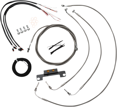 Handlebar Cable/Brake Line Kit - Complete - Stock Ape Hanger Handlebars - Stainless