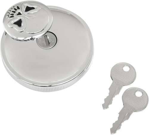 Non-Vented Skull Locking Gas Cap - Black