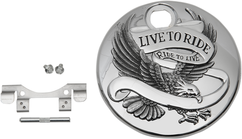 Drag Specialties "Live to Ride" Console Door - Chrome