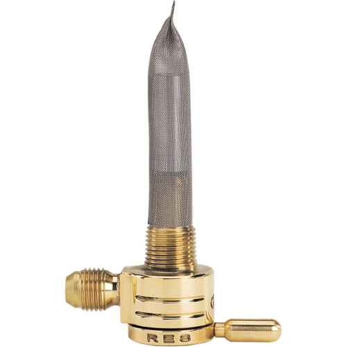 Golan Products #76-312S-BS - "Click-Slick" Fuel Petcock - Straight - Raw Brass - 22mm