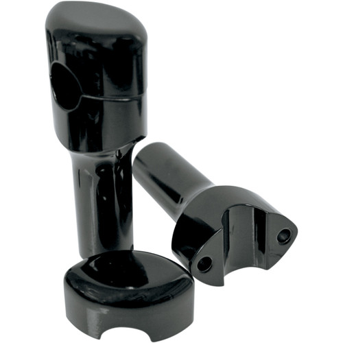 LA Choppers #LA-7406-04B - Hefty Smooth Handlebar Risers for 1-1/4" Handlebars - 4" - Black