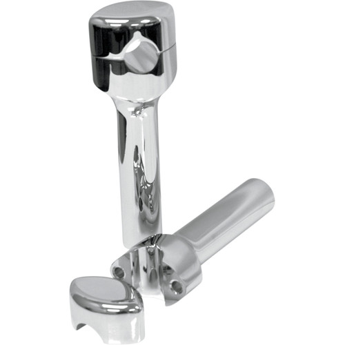 LA Choppers #LA-7406-06 - Hefty Smooth Handlebar Risers for 1-1/4" Handlebars - 6" - Chrome
